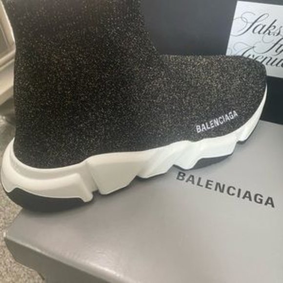 Balenciaga Speed Runner Shoes “Black and Gold”